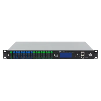 Оптический усилитель VERMAX для сетей КТВ, 2 входа, 16*21dBm выхода, WDM фильтр PON 1U